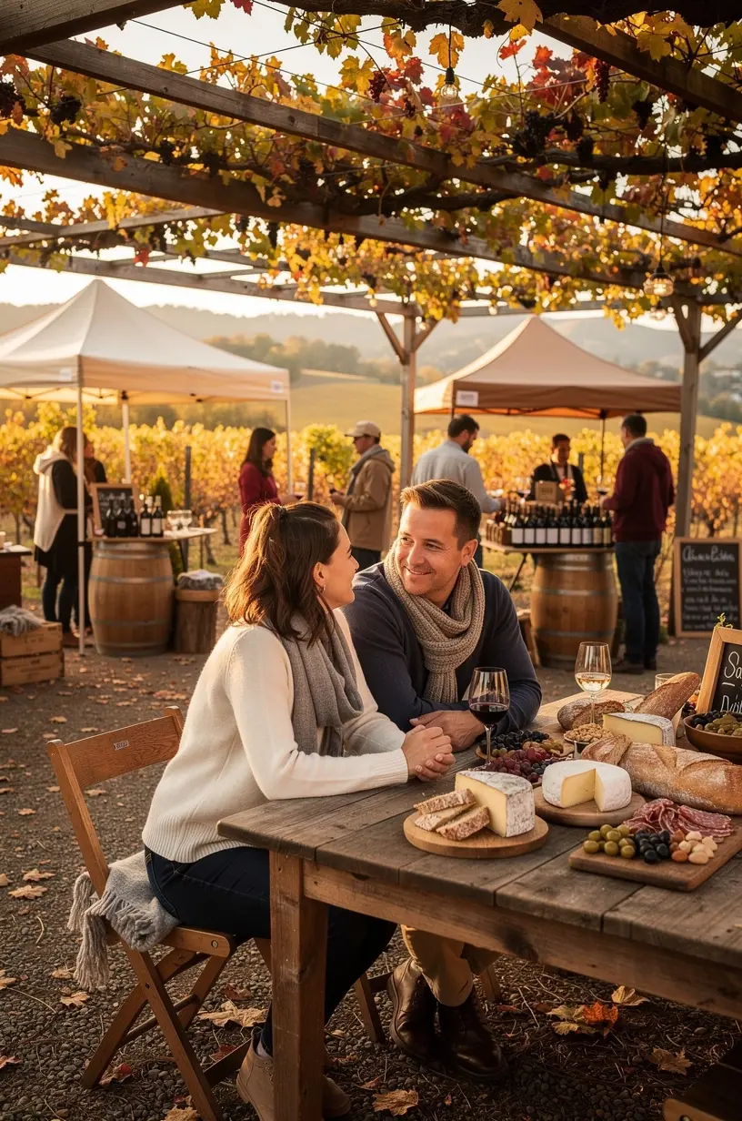 Посетители изучают культурные экспозиции на туристическом базаре в американском регионе.